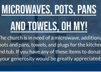Microwaves, pots, pans and towels, oh my!